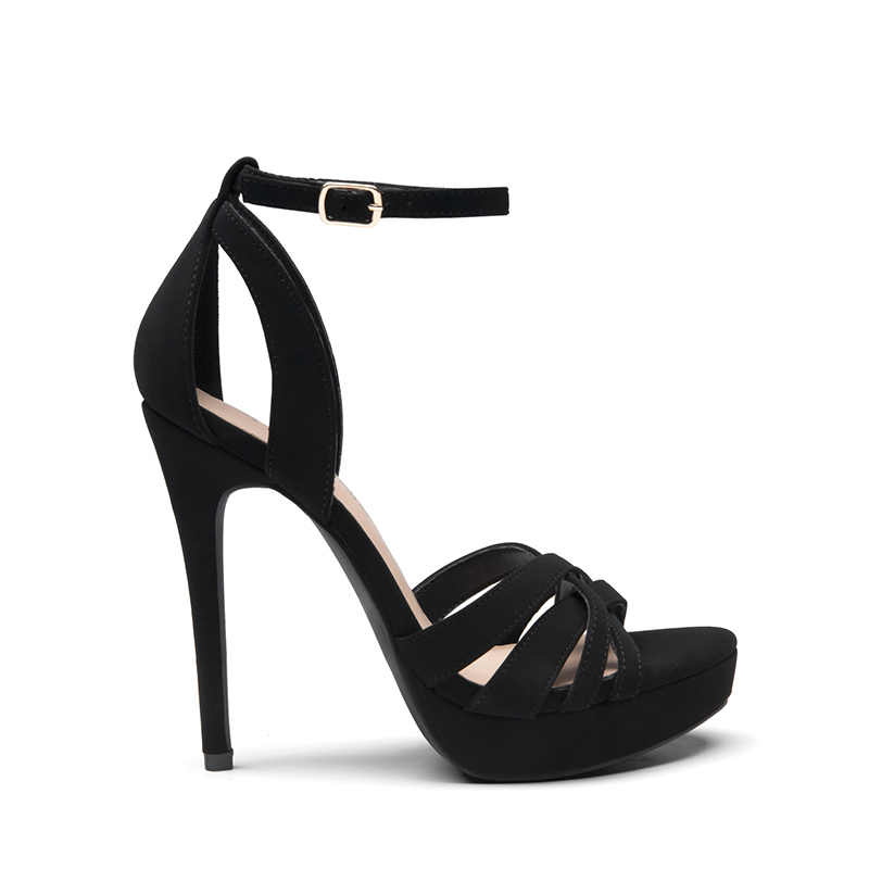 black platform heels