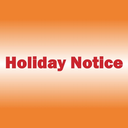 Labor Day Holiday Notice